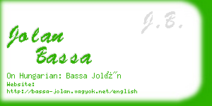 jolan bassa business card